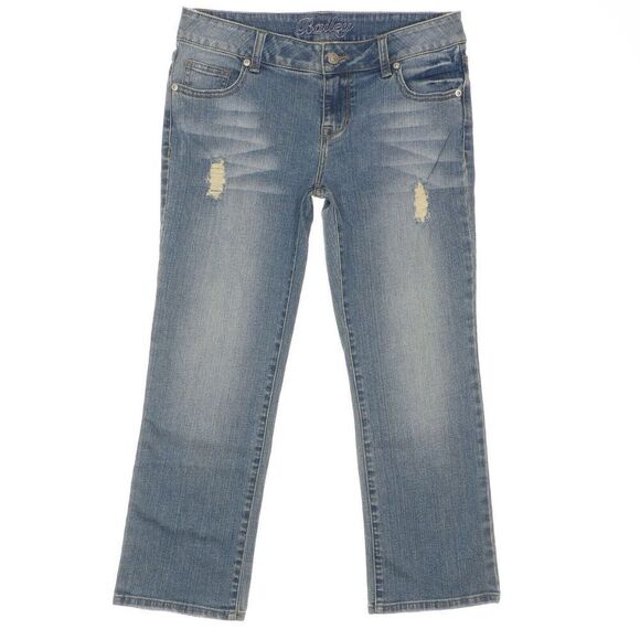 Delias Bailey Straight Crop Jeans Size 7/8 Juniors Distressed Measures 31 x 25 - Picture 1 of 9